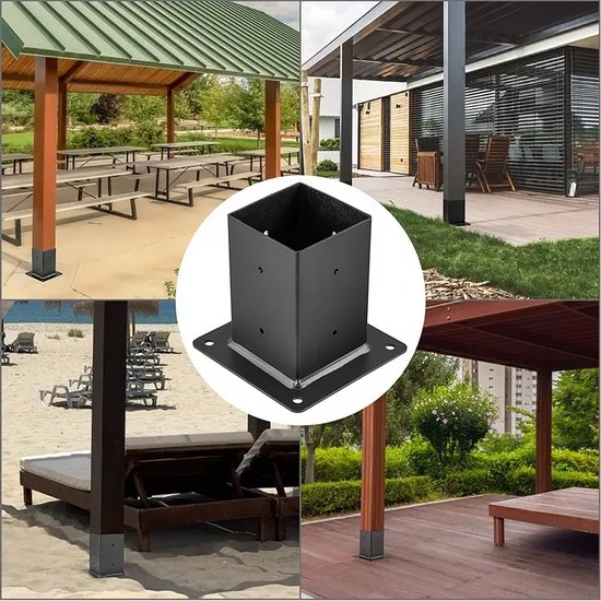 Soporte de esquina de metal en ángulo recto, soportes de pérgola para vigas de madera, Gazebo recto