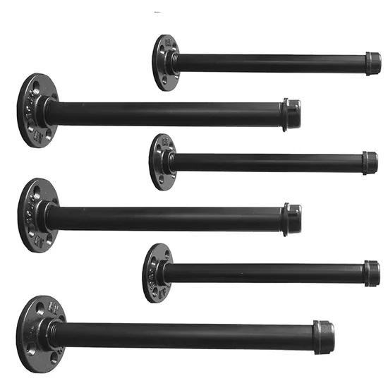 Soporte de estante de tubo de latón industrial negro decorativo industrial resistente rústico