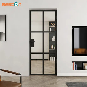 Puertas batientes de vidrio con bisagras de aluminio Alu-Framed con recubrimiento en polvo