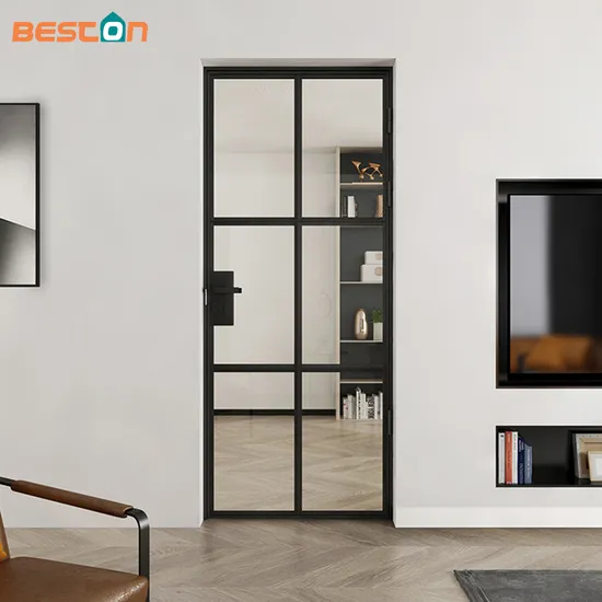 Puertas batientes de vidrio con bisagras de aluminio Alu-Framed con recubrimiento en polvo
