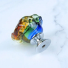 Perilla de cocina con forma de rosa, manijas coloridas con diamantes de imitación, perilla de cristal para gabinete
