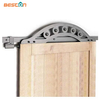Kit de puerta corrediza de granero en forma de abanico de hierro forjado adornado de 6,6 pies: diseño elegante para interiores de hogar clásicos y vintage