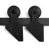 Montaje moderno negro de los kits del hardware de la puerta de granero de la pista del gabinete deslizante