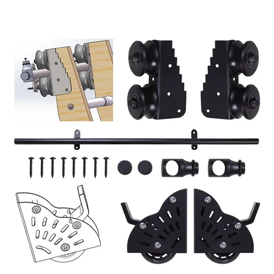  Kit de escalera industrial para biblioteca corrediza de acero de 4 m | Herrajes rodantes para estanterías y escaleras modernas