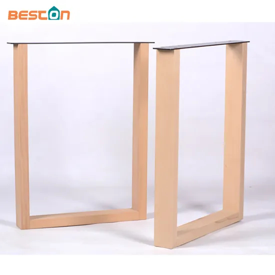 Patas de mesa de madera maciza sin terminar para mesas con tapa de mármol para exteriores