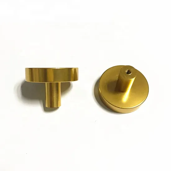 Perilla de latón con cepillo para puerta de armario de cocina, redondo, dorado, brillante, pequeño