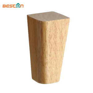 Patas cónicas cuadradas de madera maciza tallada | Accesorios de muebles naturales para sofás y sillas.