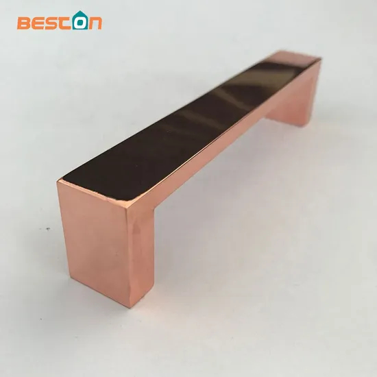 Manijas de latón del tirón del cuadrado de la puerta del gabinete del hardware del tirón del cuadrado del oro de Rose del color