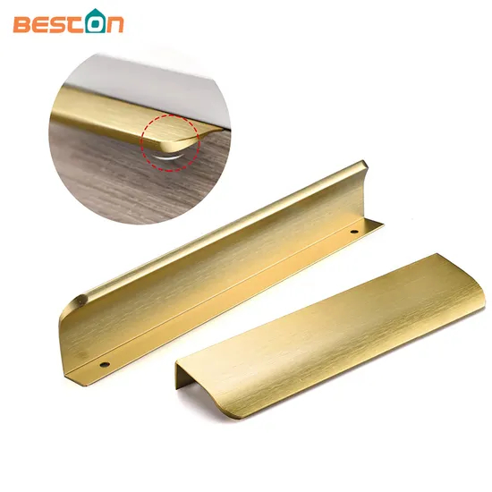 Tirador ocultado del borde del dedo de las manijas del cajón del hardware de los muebles de aluminio para el gabinete de cocina