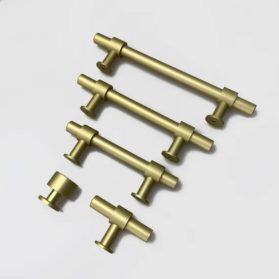Manija del armario del gabinete de cocina de la barra T del oro mate de la aleación de aluminio