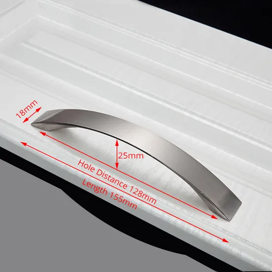 Manija de hardware de fundición a presión de aluminio, manija de gabinete de cocina cepillada con níquel de aleación de aluminio