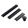 Accesorios para muebles de aluminio, tiradores para cajones de guardarropa, tirador negro mate para armario de cocina