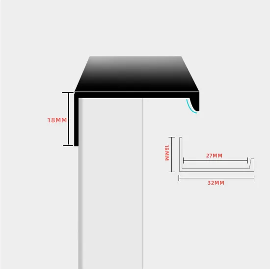 Tirador minimalista para puerta de armario de borde estrecho y sin perforaciones