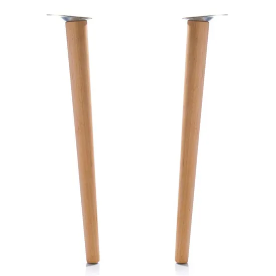 Patas de madera de roble redondas y cónicas, modernas y elegantes, hechas a medida para mesas de comedor, bancos de café y mesitas de noche 