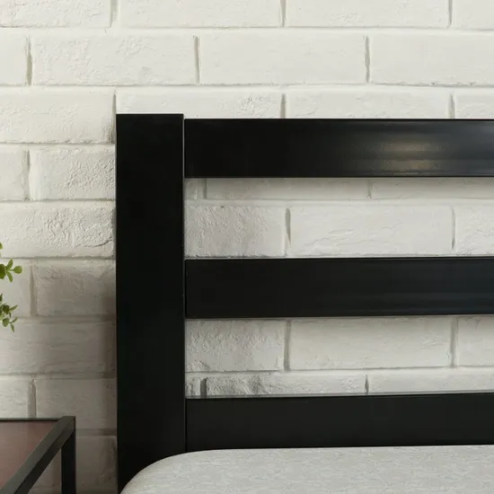 Somier de listones con marco de cama de madera y metal, doble reina, hierro y acero doble