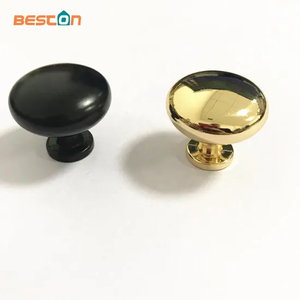 Herrajes para gabinetes, cajón de baño y cocina, perilla redonda con cepillo de latón dorado mate negro