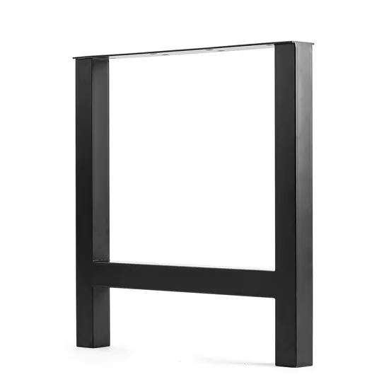 Pata de mesa de comedor con acabado de recubrimiento en polvo negro de metal