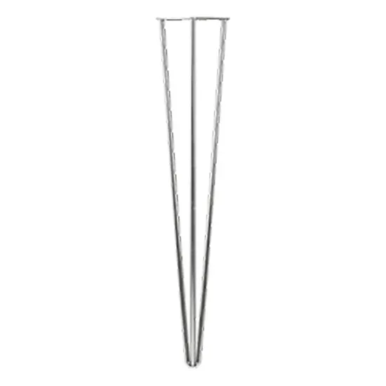 Patas de horquilla de acero inoxidable cepillado de alta resistencia (juego de 4) - Moderno de mediados de siglo para mesas de café y comedor con orificios preperforados y protectores de piso