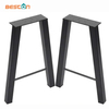 Patas de mesa de comedor de metal industrial moderno y duradero con recubrimiento de polvo negro sólido al por mayor