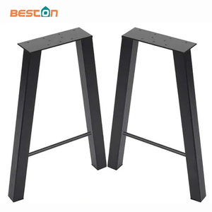 Patas de mesa de comedor de metal industrial moderno y duradero con recubrimiento de polvo negro sólido al por mayor