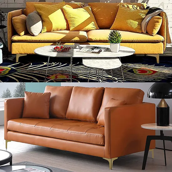 Patas de sofá cuadradas de lujo cromadas en oro rosa, patas de muebles de acero inoxidable, diseño moderno