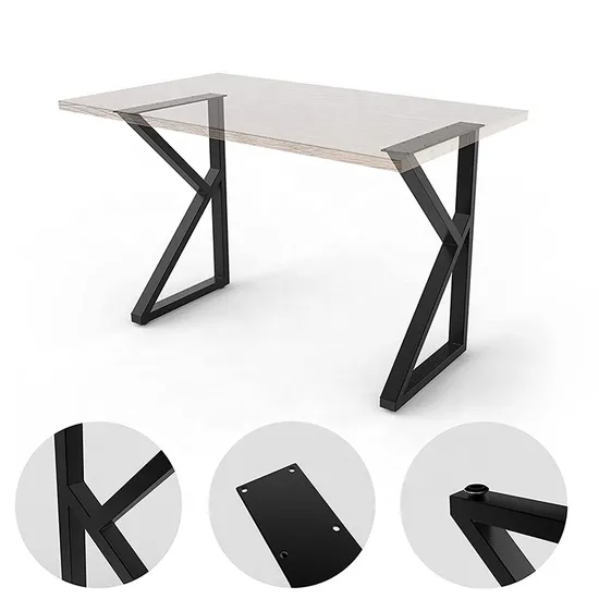 Soporte de banco de hierro fundido industrial, pata de mesa de comedor de metal para mesa