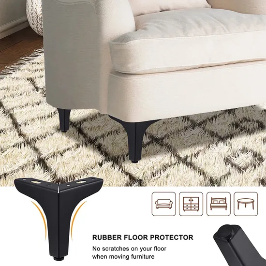 Patas de muebles de acero cromado de lujo en oro rosa: para sofás y camas