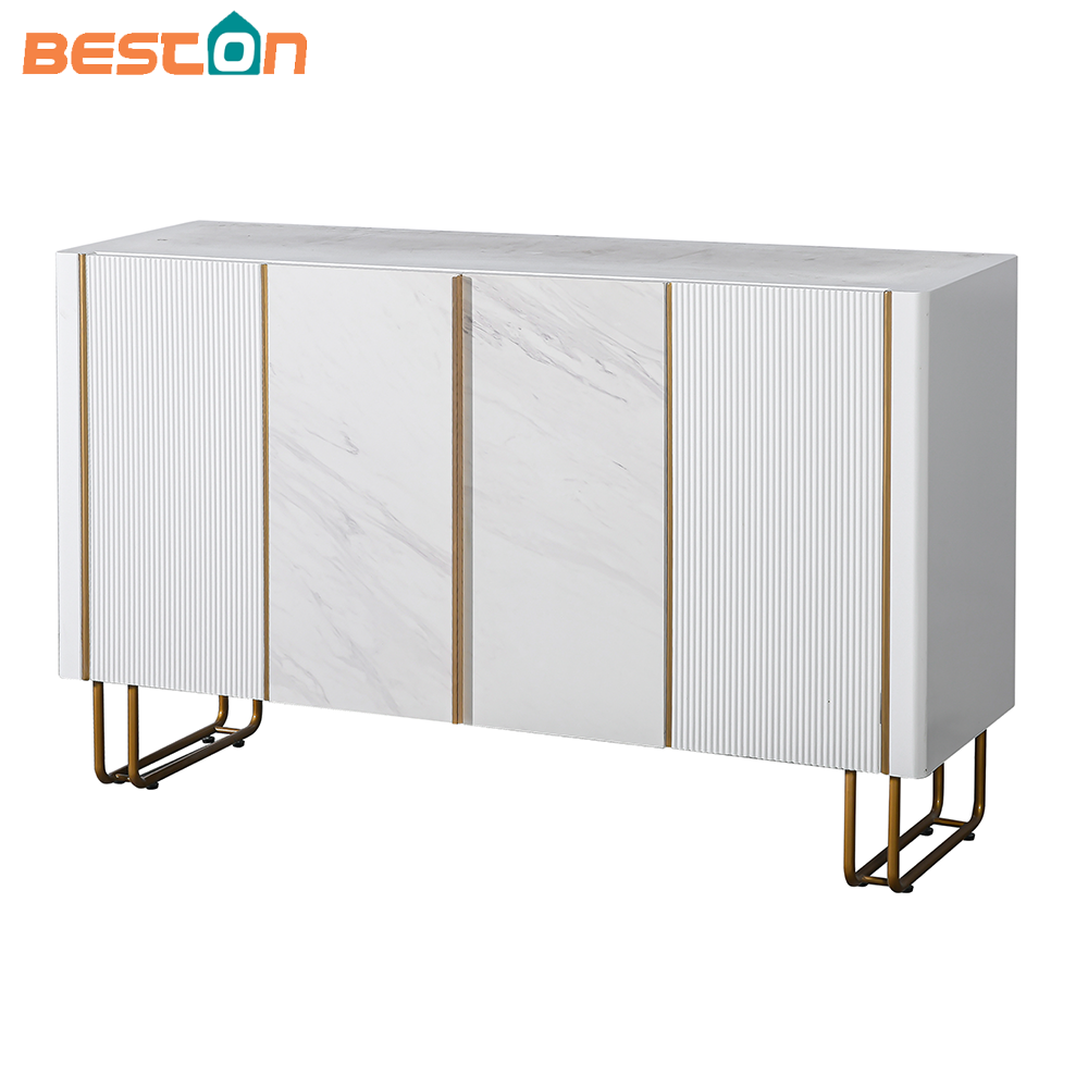 Aparador buffet blanco de lujo con luz nórdica para salón y comedor