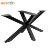 Bases de mesa de metal de acero dorado con patas de restaurante modernas en forma de X
