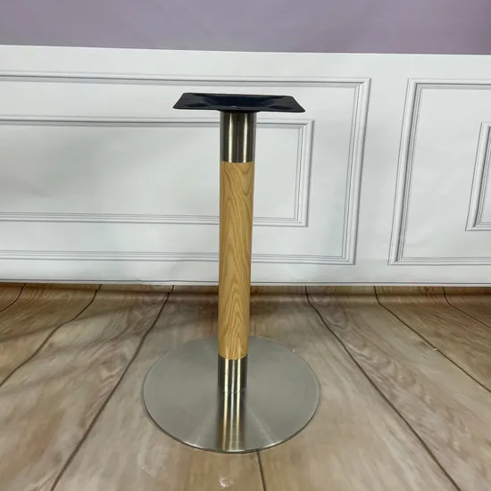 Mesa de comedor de metal sólido para café, pata redonda de mesa de acero inoxidable para restaurante