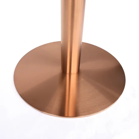 Base de mesa de comedor de acero inoxidable, mármol y latón cepillado único, venta al por mayor