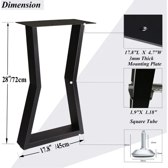 Escritorio Banco de oficina Comedor Café Muebles de comedor Patas de mesa de metal