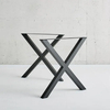El vintage industrial modificado para requisitos particulares enmarca la forma del metal X que cena las patas de la mesa de caballete del restaurante