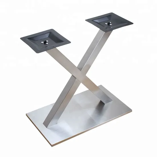 Base rectangular concisa de la tabla de las piernas de los muebles del metal del pedestal del tubo de la forma de X