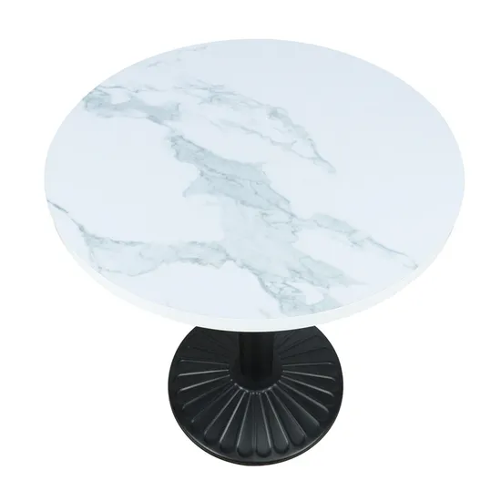Muebles de interior fabricados para el hogar, mesa de restaurante, mesa de comedor redonda blanca moderna
