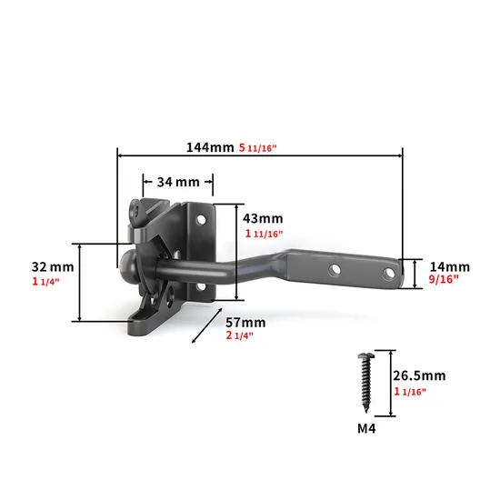 Pestillo de puerta pequeño con bloqueo automático para puertas de madera - Hardware de metal duradero