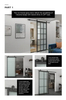 Puertas divisorias de puerta de cristal negras con marco de acero corredizo silencioso estilo loft