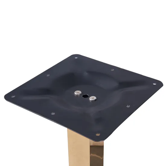 Mesa de restaurante de acero inoxidable con acabado fino en oro rosa de altura H720mm para ventas