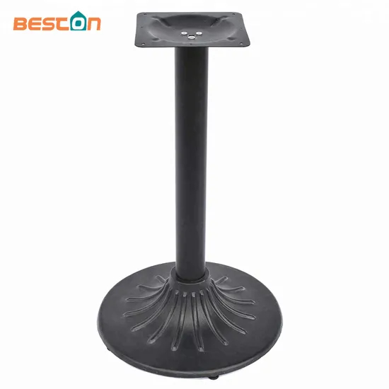 Piezas de muebles Cruz negra Pata de mesa de metal de hierro fundido para uso hotelero