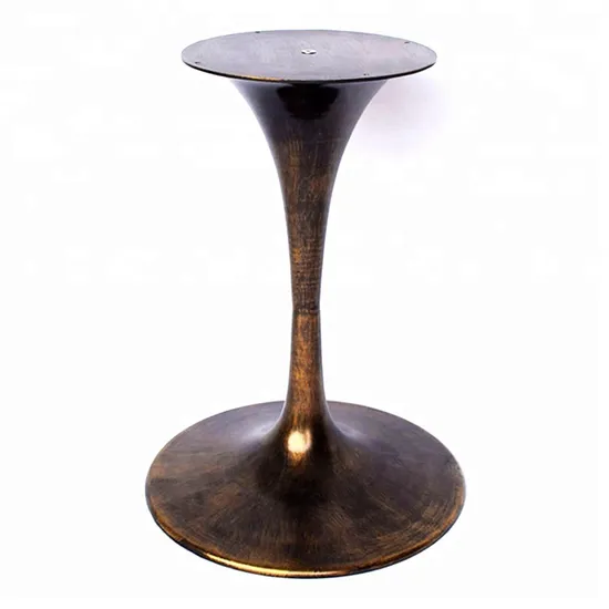 Patas de mesa de tulipán de hierro y bronce redondas de estilo clásico para mesas de centro
