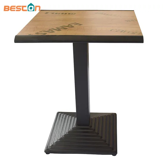 Base vendedora caliente al por mayor de la mesa de comedor del hierro del negro del top cuadrado de los muebles