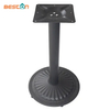 Base de mesa de metal de hierro de forma redonda negra con patas niveladoras para café
