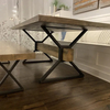 MID Century Modern X-Frame Metal Solid Frame Patas de mesa duraderas negras