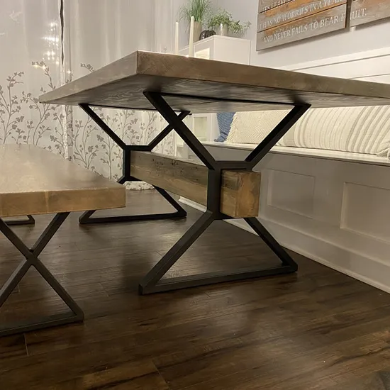 MID Century Modern X-Frame Metal Solid Frame Patas de mesa duraderas negras