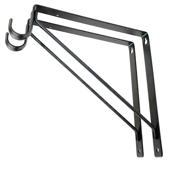 Soporte de estante de hierro en ángulo de metal negro Los mejores soportes de estante