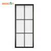 Puerta de vidrio corrediza interior con marco de acero 6-Lite