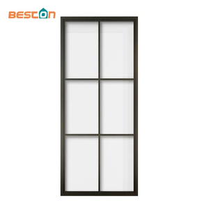 Puerta de vidrio corrediza interior con marco de acero 6-Lite