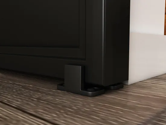 Sistema de puerta corrediza de metal con puerta de vidrio y marco de acero corredizo derribado interior