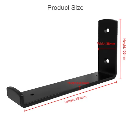 DIY L Set Soportes de estante flotante de pared de metal de hierro fundido para estantes