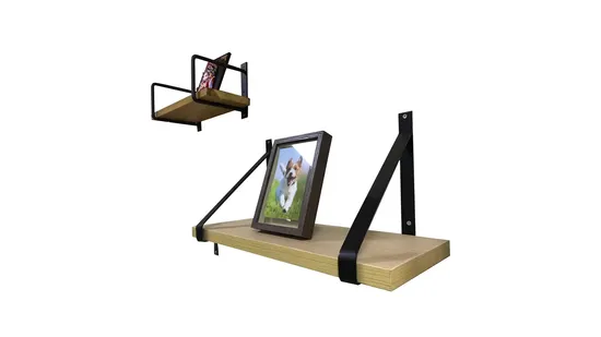 Soportes para estantes Soporte para estante negro rústico Soporte para estante de hierro